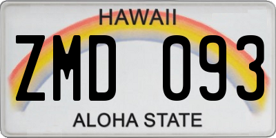 HI license plate ZMD093