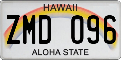 HI license plate ZMD096
