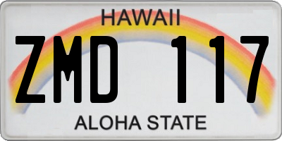 HI license plate ZMD117