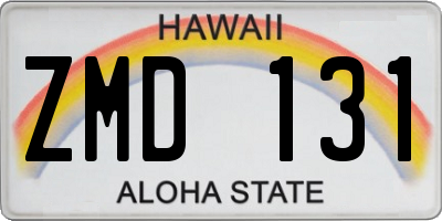 HI license plate ZMD131