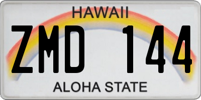 HI license plate ZMD144