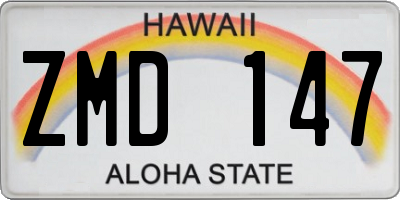 HI license plate ZMD147