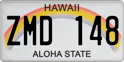 HI license plate ZMD148