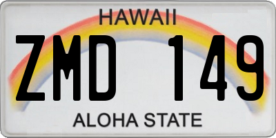 HI license plate ZMD149