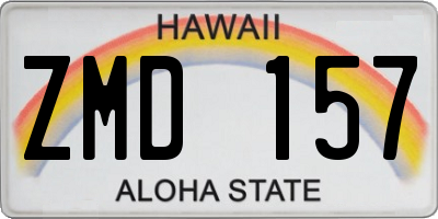 HI license plate ZMD157