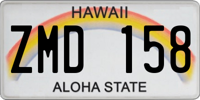 HI license plate ZMD158