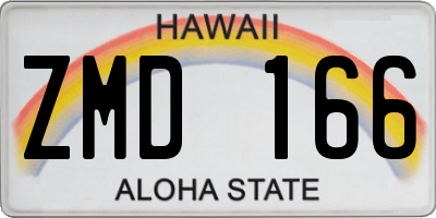 HI license plate ZMD166