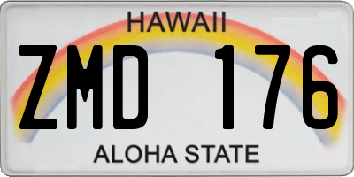 HI license plate ZMD176