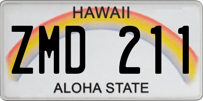 HI license plate ZMD211
