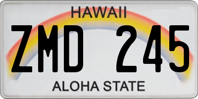 HI license plate ZMD245