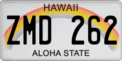 HI license plate ZMD262