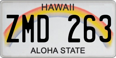 HI license plate ZMD263