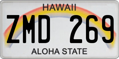 HI license plate ZMD269