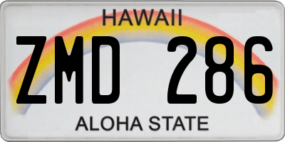 HI license plate ZMD286