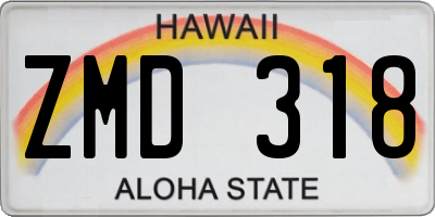 HI license plate ZMD318