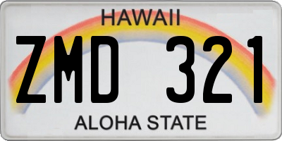 HI license plate ZMD321