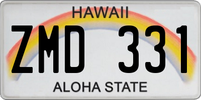 HI license plate ZMD331