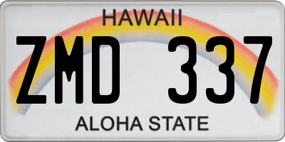 HI license plate ZMD337