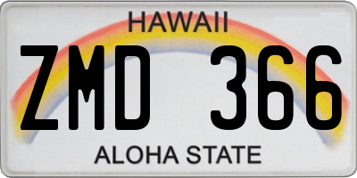 HI license plate ZMD366