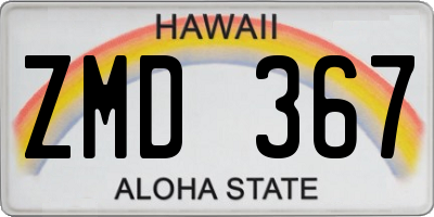 HI license plate ZMD367