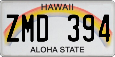 HI license plate ZMD394