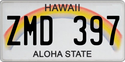 HI license plate ZMD397