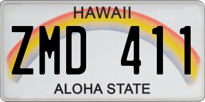 HI license plate ZMD411