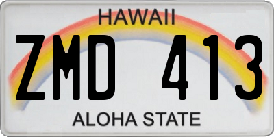 HI license plate ZMD413