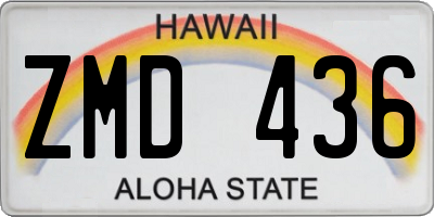 HI license plate ZMD436
