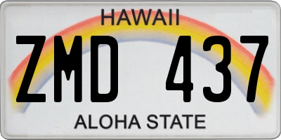 HI license plate ZMD437