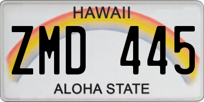 HI license plate ZMD445