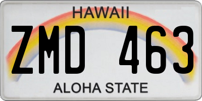 HI license plate ZMD463