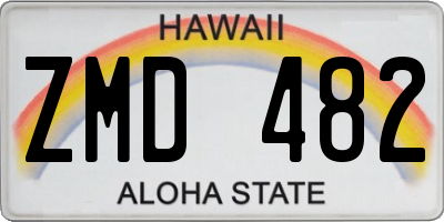 HI license plate ZMD482