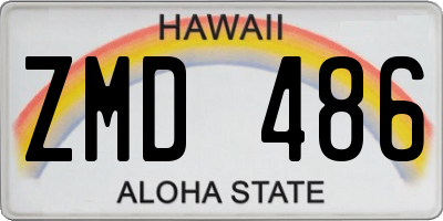 HI license plate ZMD486