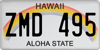 HI license plate ZMD495