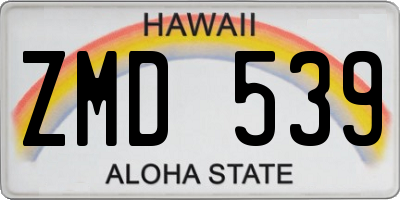 HI license plate ZMD539