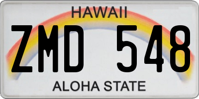 HI license plate ZMD548