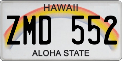 HI license plate ZMD552
