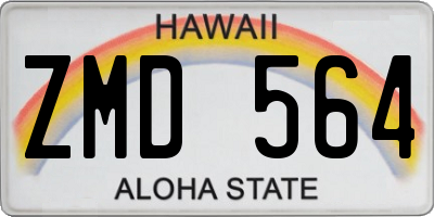 HI license plate ZMD564