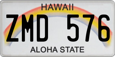 HI license plate ZMD576