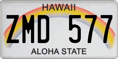 HI license plate ZMD577