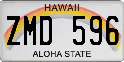 HI license plate ZMD596