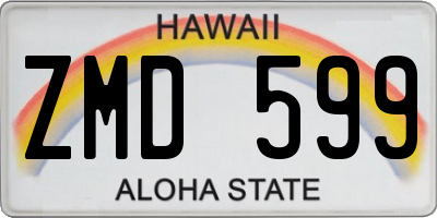 HI license plate ZMD599