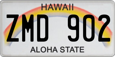 HI license plate ZMD902