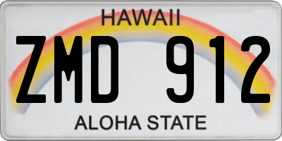 HI license plate ZMD912