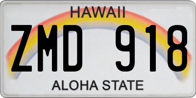 HI license plate ZMD918