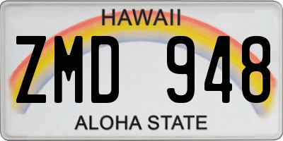 HI license plate ZMD948