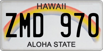 HI license plate ZMD970