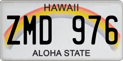 HI license plate ZMD976