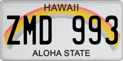 HI license plate ZMD993